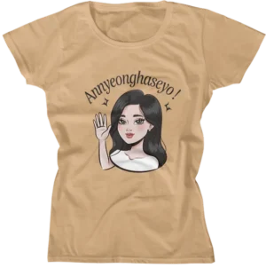 Camiseta Baby Look - Annyeonghaseyo
